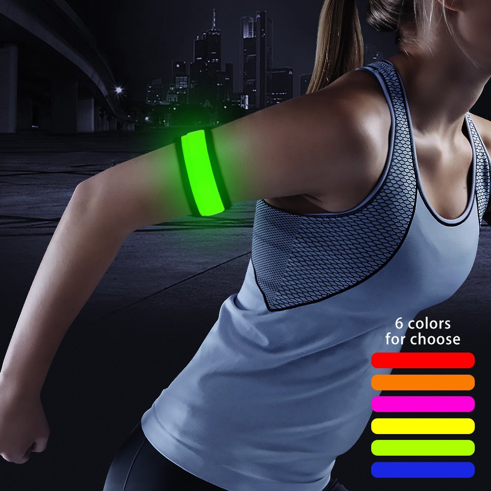 CLAN-X BSEEN Slap Armband, Designed for Night Running, Cycling, Walking, Walking Dogs&Parkour，Multi-Color Optional (Green)