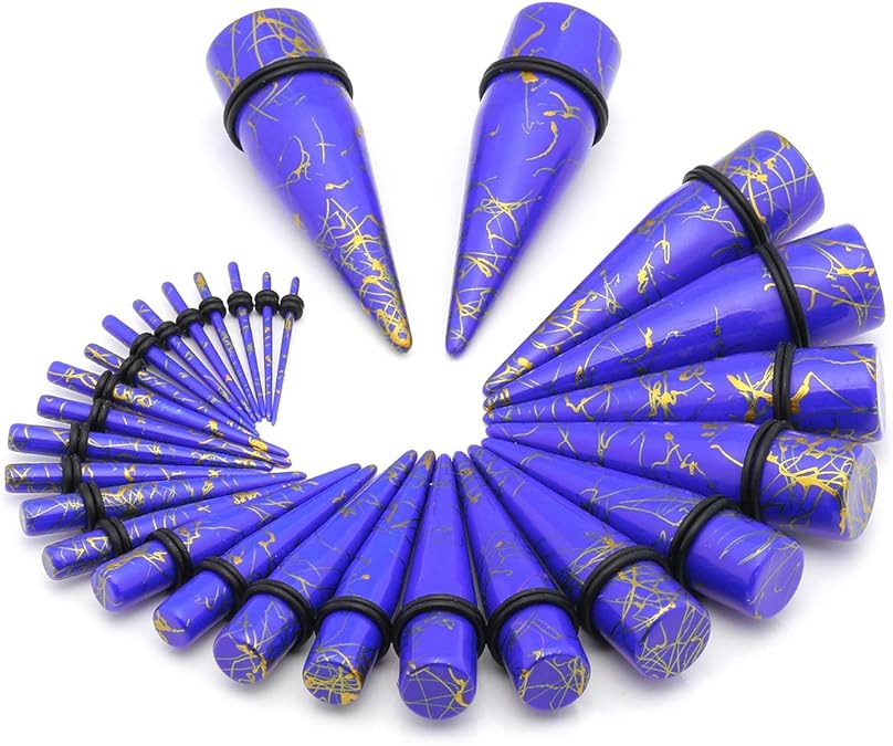 Jovivi Ear Stretchers Starter Kit Sparkle Tapers Plugs ORing 1.6mm