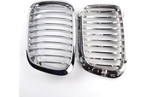 Astra Depot Set Left & Right 2X CHROME Front Hood Kidney Grille Compatible For 1998-2001 E46 320i 323i 325i 328i 330I