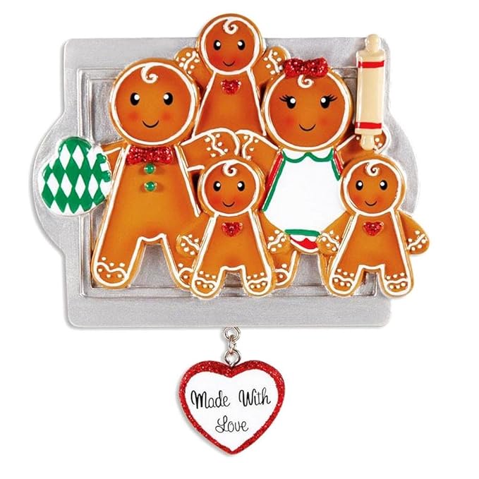DBK GIFTS Made with Love Gingerbread Family
