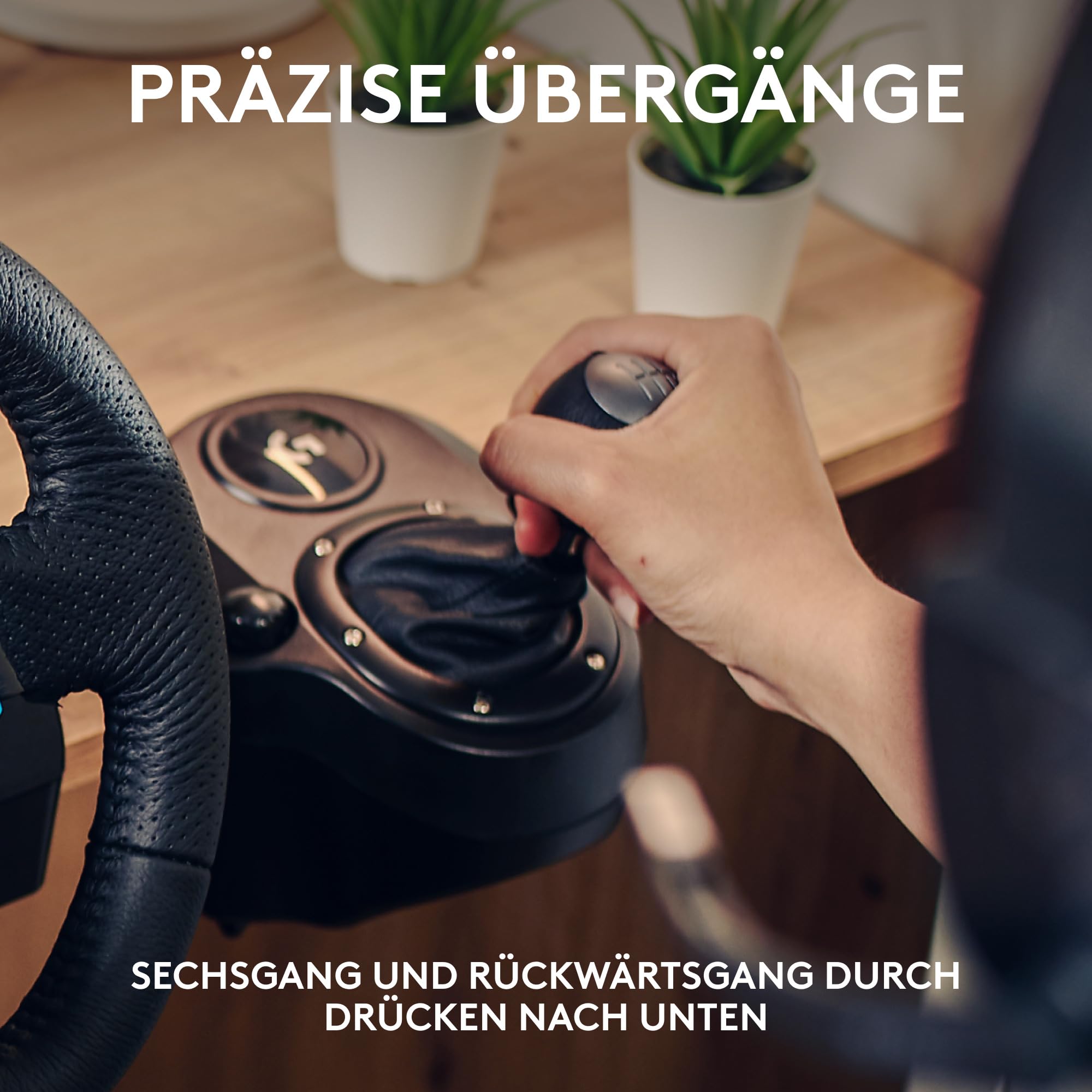 Logitech G G29 SE Driving Force Rennlenkrad und Pedale, Force Feedback, echtes Leder Driving Force Schalthebel – für PS5, PS4 und PC, Mac – Schwarz 6