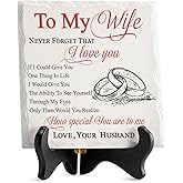 LukieJac Gifts for Wife from Husband Romantic Ceramic I Love You Gifts Plaque for Wife Birthday Gift Ideas, Valentines Day, Wedding Anniversary Home Decorations