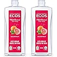 ECOS Grapefruit Dish Soap - Cuts Grease & Food Residue, Hypoallergenic, Sustainable Liquid, 50 Ounces (Pack of 2)