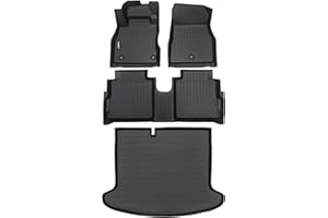 GINOWY-Floor Mats & Cargo Liner for Nissan Kicks 2018-2024, TPE All Weather 2024 Kicks Car Floor Mats, Non-Slip Trunk Mat Kicks Floor Liners Accessories Black