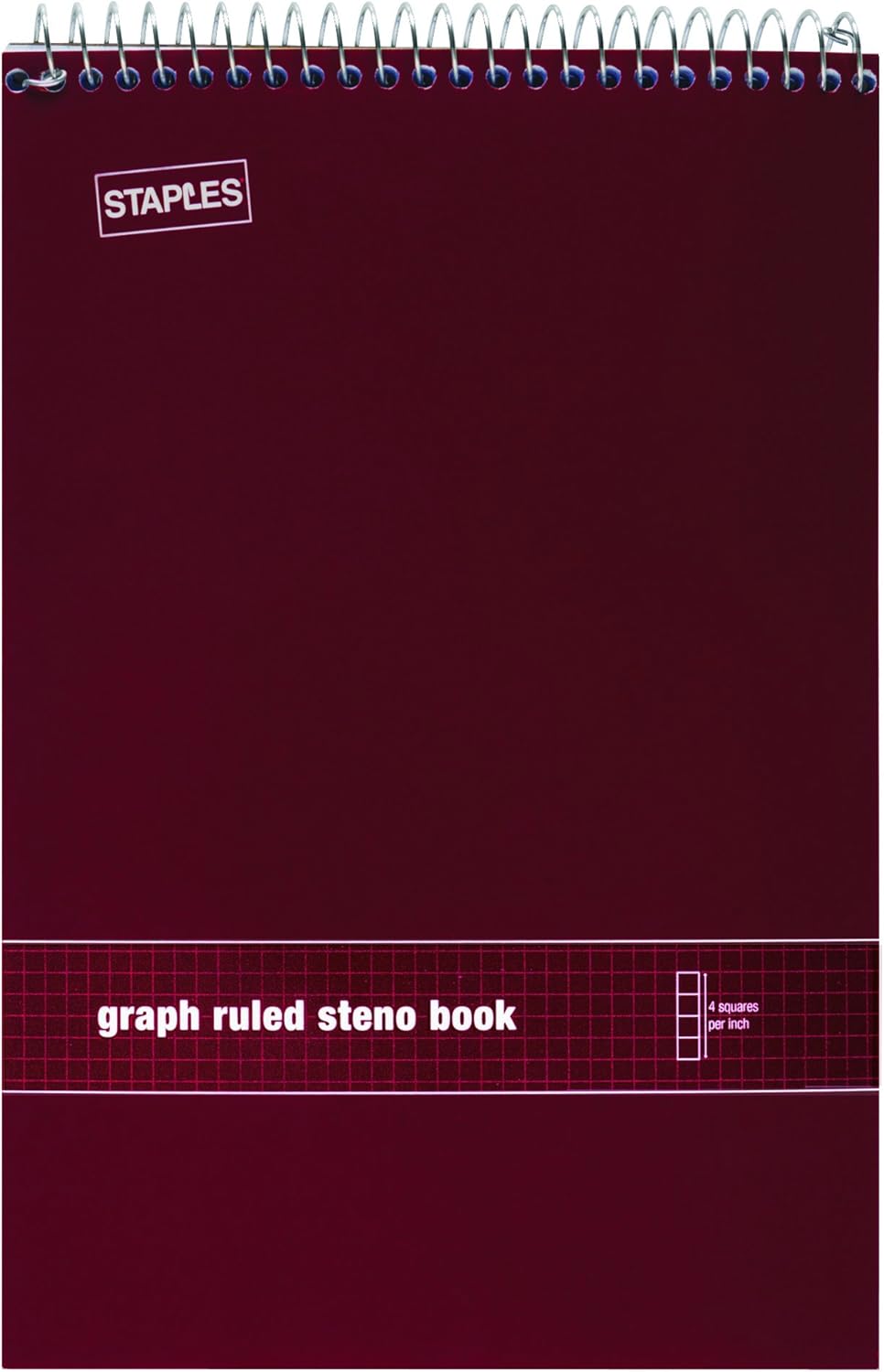 Staples White Paper Steno Pads, Quad Ruled, 6" x 9" Office