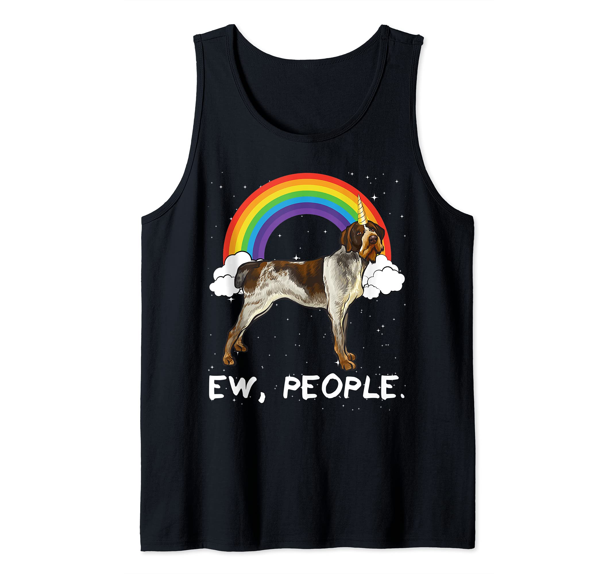Rainbow German Wirehaired Pointer Ew People Unicorn Dog Tank Top