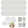 Domigard 48 Pack 2 Inch Clear Button Pins,Acrylic Button Pin,Blank Button Pins Bulk with 48 Pcs Button Parts Pictures for Make Your Own Buttons Badge Maker DIY Christmas Crafts Supplies