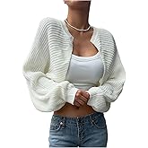 GORGLITTER Women's Cropped Cardigan Trendy 2025 Fall Cute Bolero Shrug Chunky Knit Cardigan Sweaters