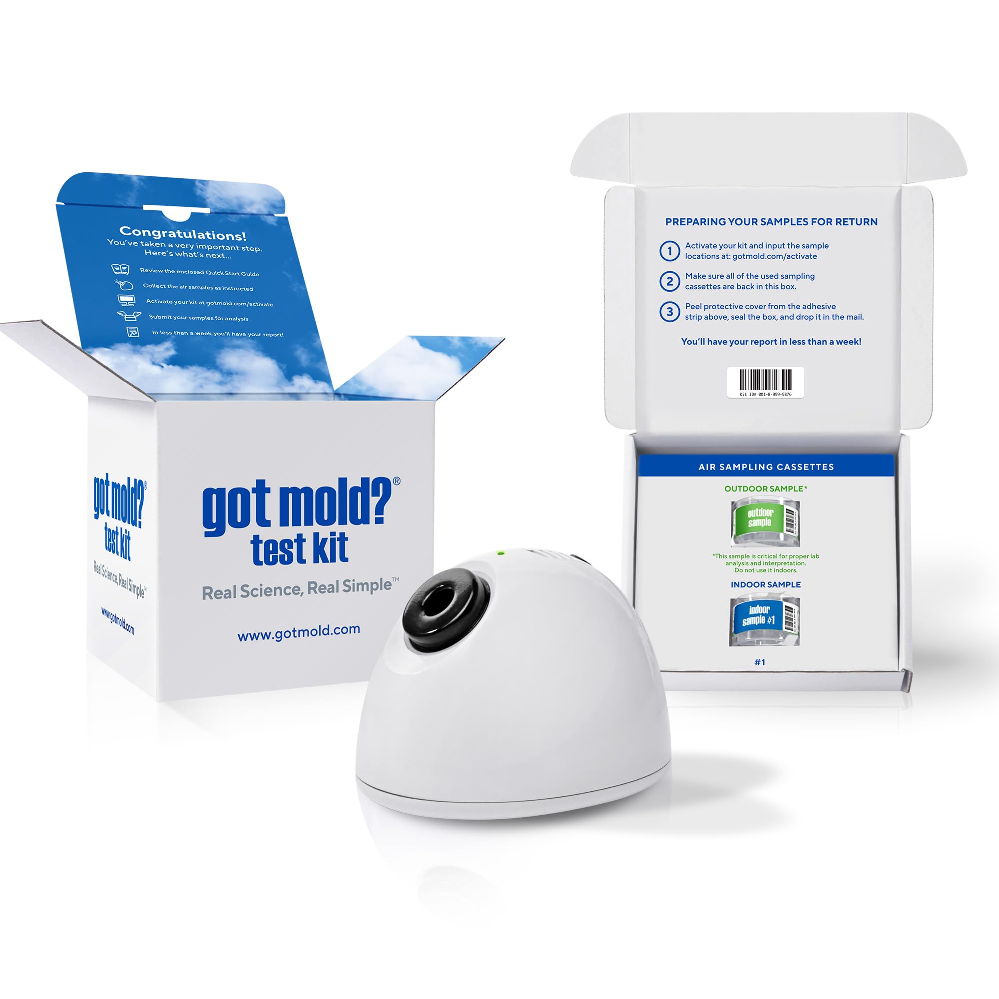Photo 1 of 1 ROOM KIT | Test Your Air! Professional Quality Mold Test Kit for Home - All Fees Included - 1, 2 & 3-Room Test Kits & Refills - Reusable BioVac™ Air Sampler - Full Mold Type & Quantity Analysis