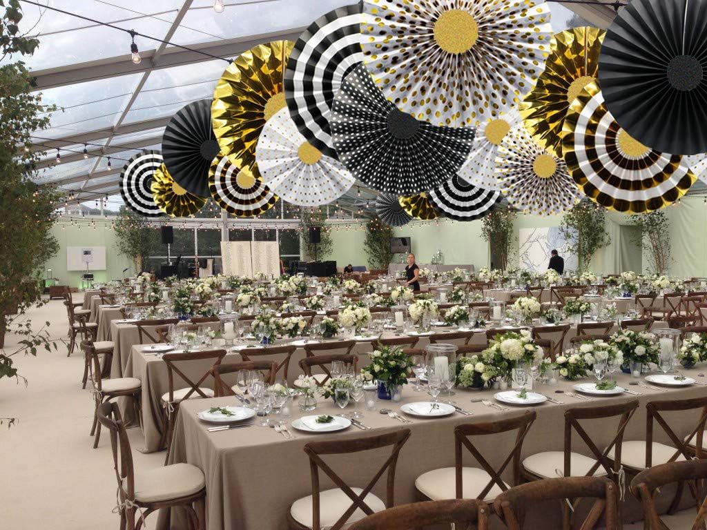 KAXIXI Party Hanging Paper Fans Decorations, Wedding Birthday Bachelorette Bridal Shower Party Ceiling Hangings Gender Reveal Baby Shower Party Decorations, 8pc: Home & Kitchen