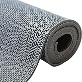 tonchean Non-Slip Drainage Floor Mat 3x10Ft Commercial PVC Mesh Hollow Mats Pool Bath Shower Wet Area Floor Mat 0.22'' Thick Versatile Heavy Duty Rugs for Kitchen Washroom Restaurant Bars Garage-Grey