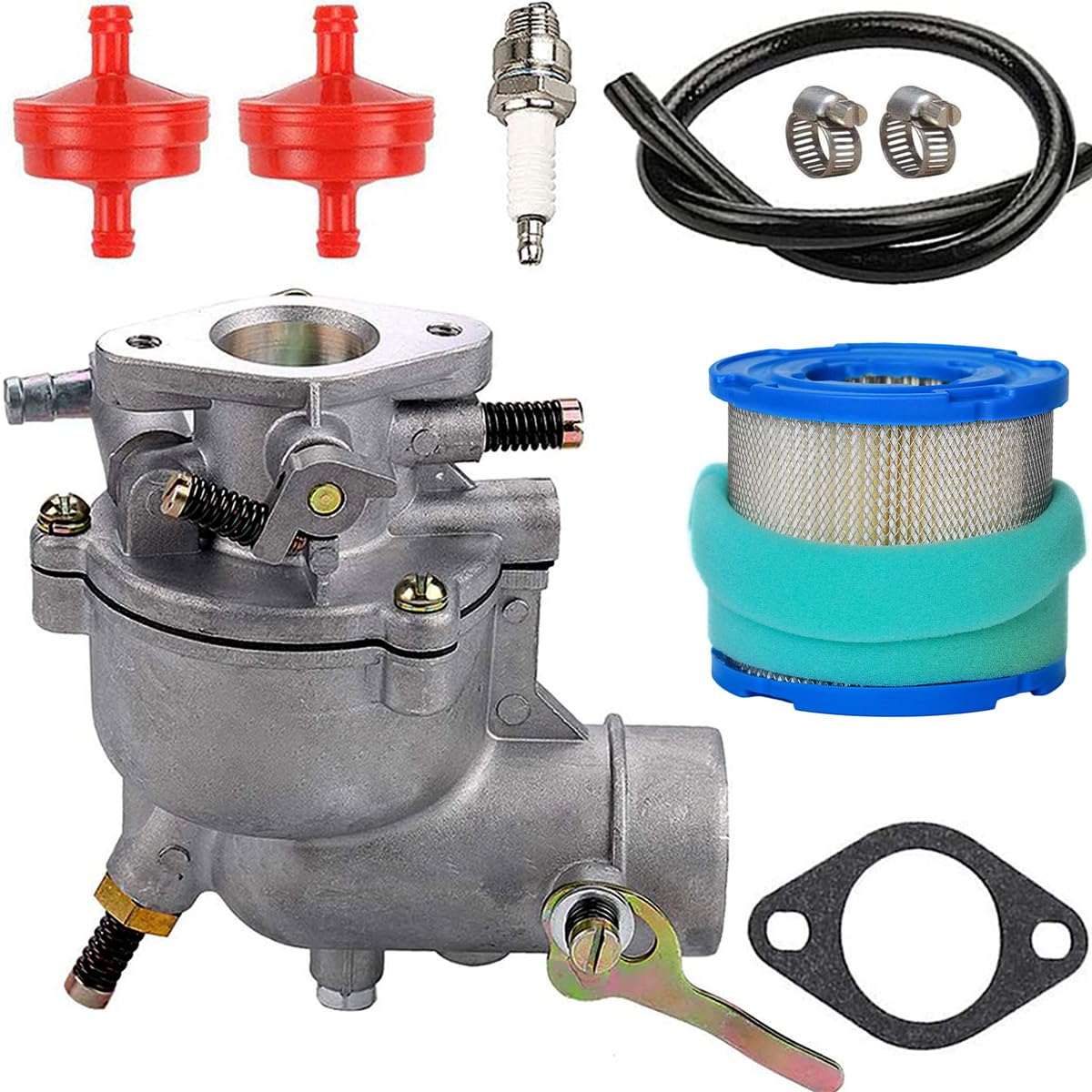 ZAMDOE 390323 Carburetor Replacemnet for Briggs & Stratton 398170 398170 7HP 8HP 9HP Horizontal Engines 194412 190432 190402 170401 Motor, with 393957S Air Filter Gaskets Fuel Filter