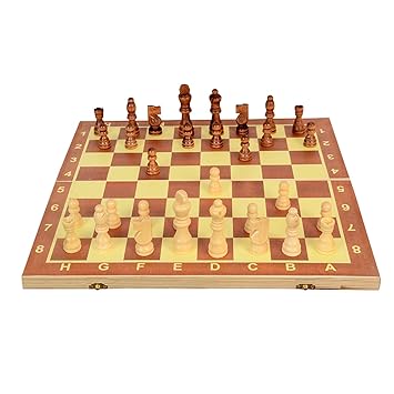 PAVITYAKSH Chess 15 inches Handcrafted Wooden Folding Chess Set with 32 Pieces
