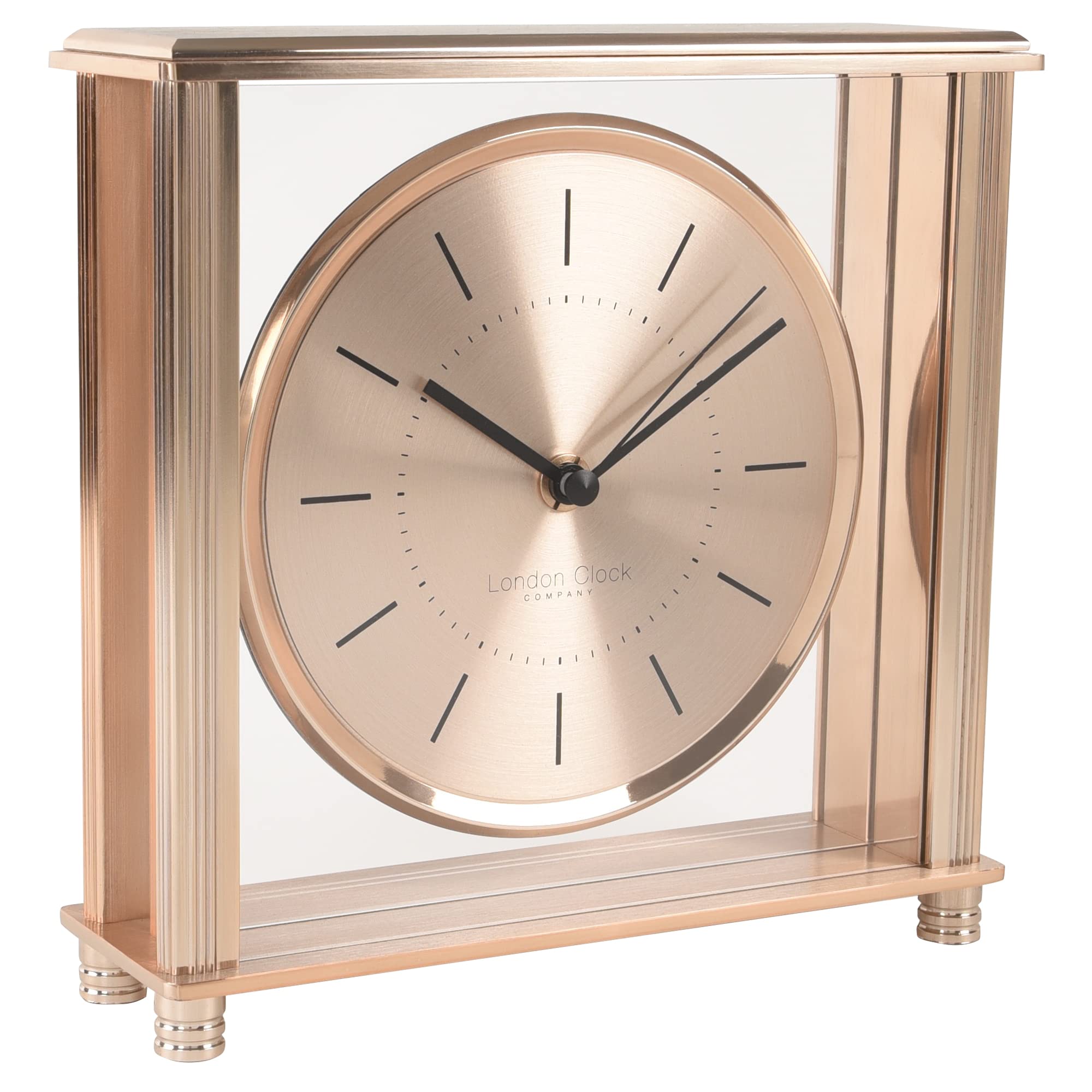 London Clock Square Gold Large Mantel Clock, 20 x 20 x 6cm