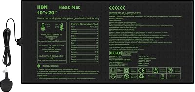 HBN Seedling Heat Mat 10"x20" Waterproof for Germination & Greenhouse
