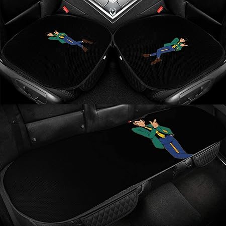 Amazon ルパン三世 おしゃれ 3 車用 シートカバー セット 座布団 クッション マット ファッション 人気 自動車氷の糸座布団のカバー 前座席用2枚 後部座席用1枚 カーシートカバー インストールが簡単です 通気 滑り止め 汎用 3点セット シートクッション 車 バイク