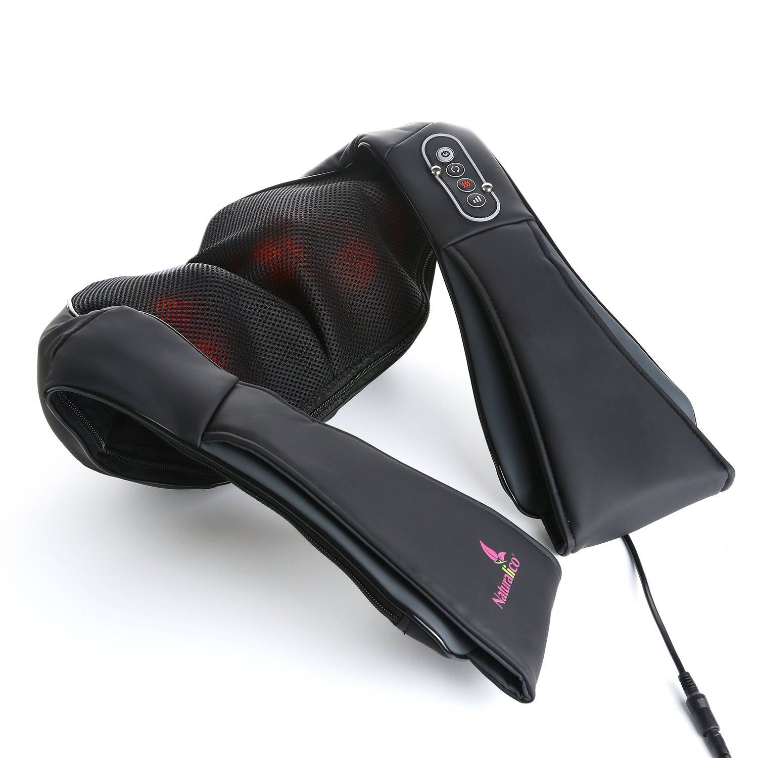 Naturalico Shiatsu Massager - Kneading Massage Therapy for Foot, Back, Neck and Shoulder Pain - Relieves Sore Muscles - Total Body Relaxation