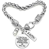 Cunno Religious Bible Verse Bracelets for Women Phil 4: 13 Her Scripture Quotes Bracelet Faith Christian Blassing Jewelry Christmas Birthday Inspirational Gifts for Women Mother Daughter