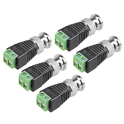 Amazon.com: uxcell BNC Male to CAT5 Coaxial Connectors Screw-lock Terminal for CCTV Home Security Surveillance Camera RG59 Video Transmission Coax Cables 5 ...