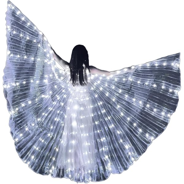 Kaskamo Girls LED Butterfly Wings Costume - Light-Up Isis Wings For Belly Dancing, Halloween, Parties