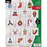 Bucilla Kreuzstich-Set Für Weihnachtsornamente – 30 Teile Inkl. Stoff, Garn & Perlen – DIY-Dekoration Zum Selbersticken