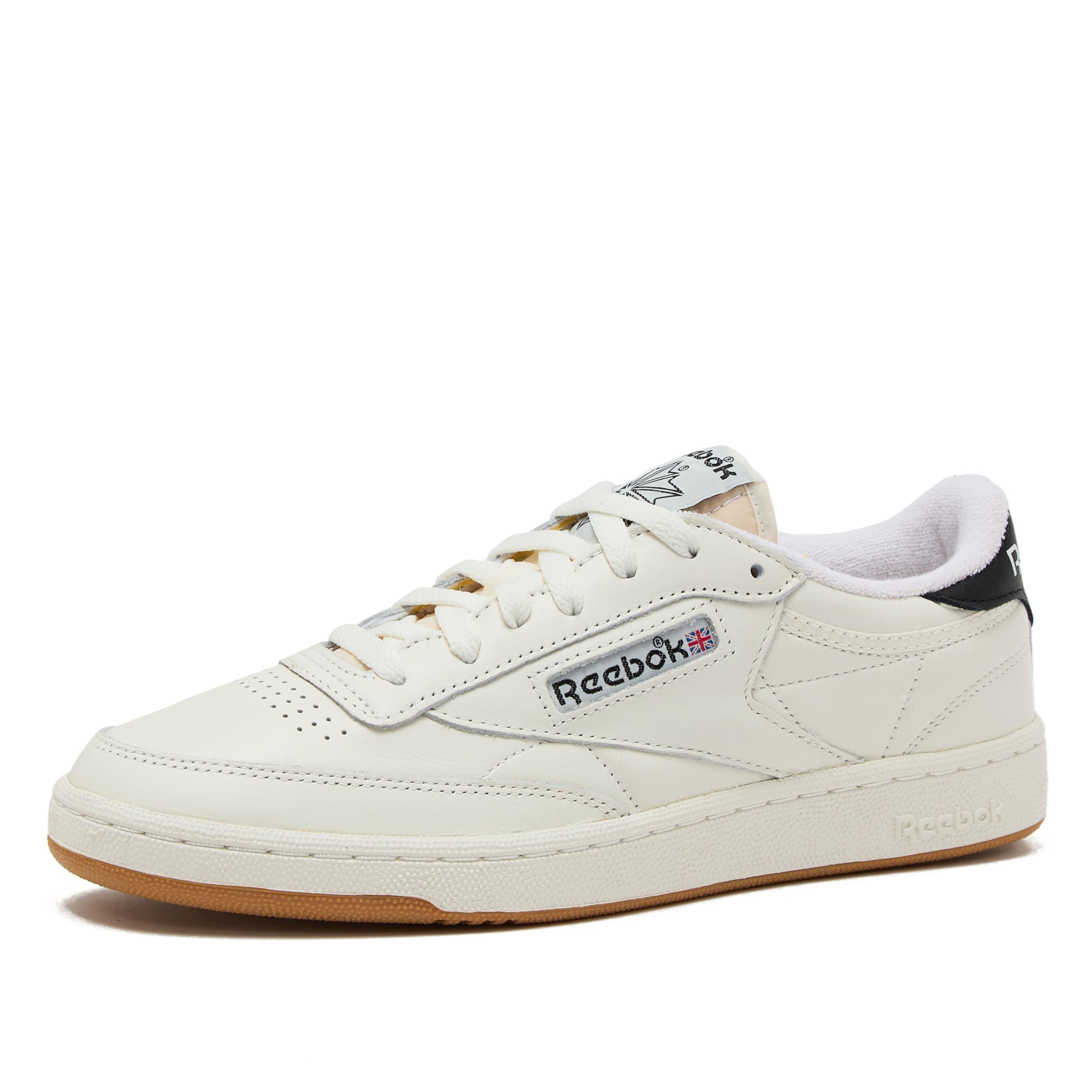 Photo 1 of Reebok Club C Vintage Tennis Sneakers for Men, Casual White Mens Shoes, Size 7 to 15, Chalk/Black/Gum, 8.5