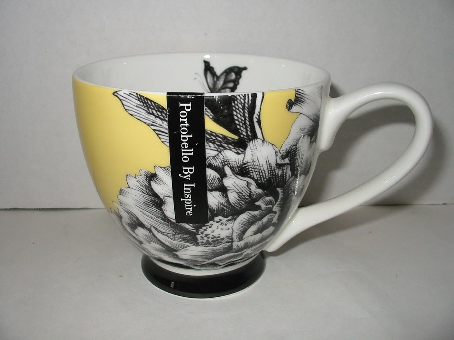 Portobello By Inspire Coffee Mug Fine Bone China Yellow and Black