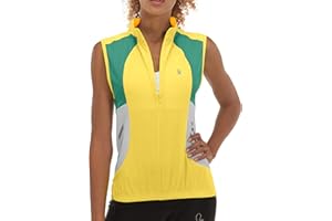 Little Donkey Andy Women's Half Zip Breathable Cycling Vests Reflective Sleeveless Jerseys Shirts Golf 4 Rear Pockets