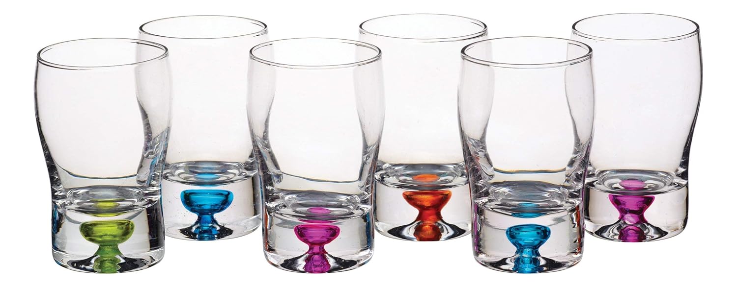 BarCraft Coloured Shot Glasses, MultiColour, Set of 6 Amazon.co.uk