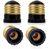 DiCUNO UL Listed E26 to E12 Socket Adapter Black, LED Bulb Adapter, 4-Pack | E26 to E12 Adapter, Standard (Medium) E26 Base to Candelabra E12 Base Light Socket Converter, Maximum 75W, Black