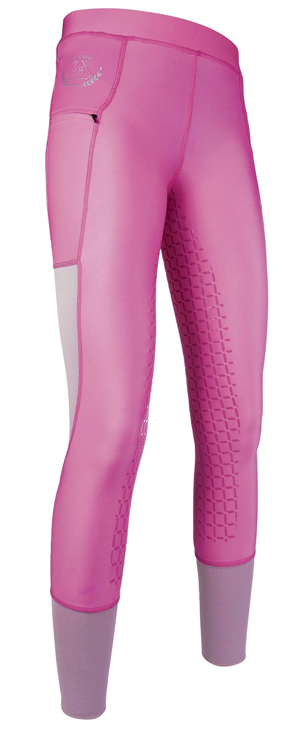 HKM Women's Mesh Silicone Full seat Leggings, Pink, 32/34