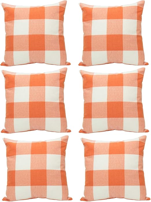 4 Pack 18 X18 Inch Pillow Cover Buffalo Plaid Black White Check