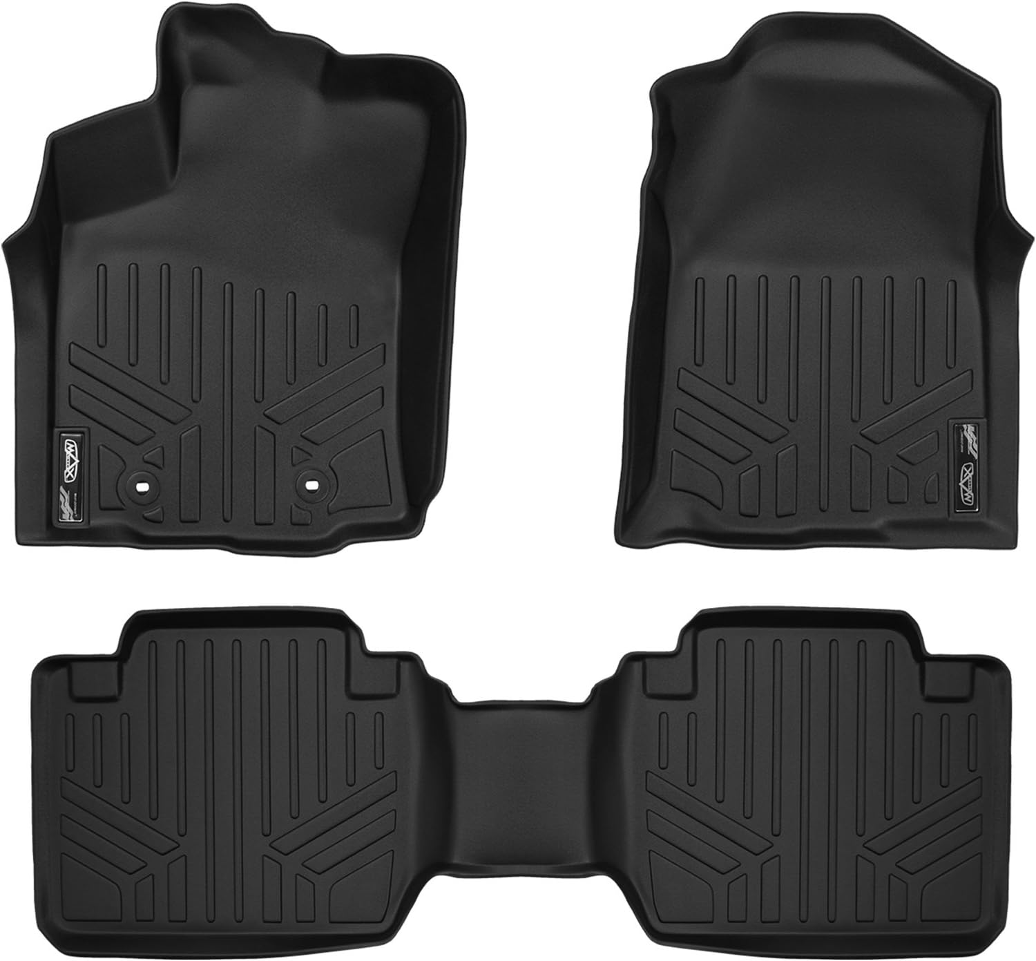 MAXLINER Floor Mats 2 Row Liner Set Black for 2016-2017 Toyota Tacoma Access/Extended Cab