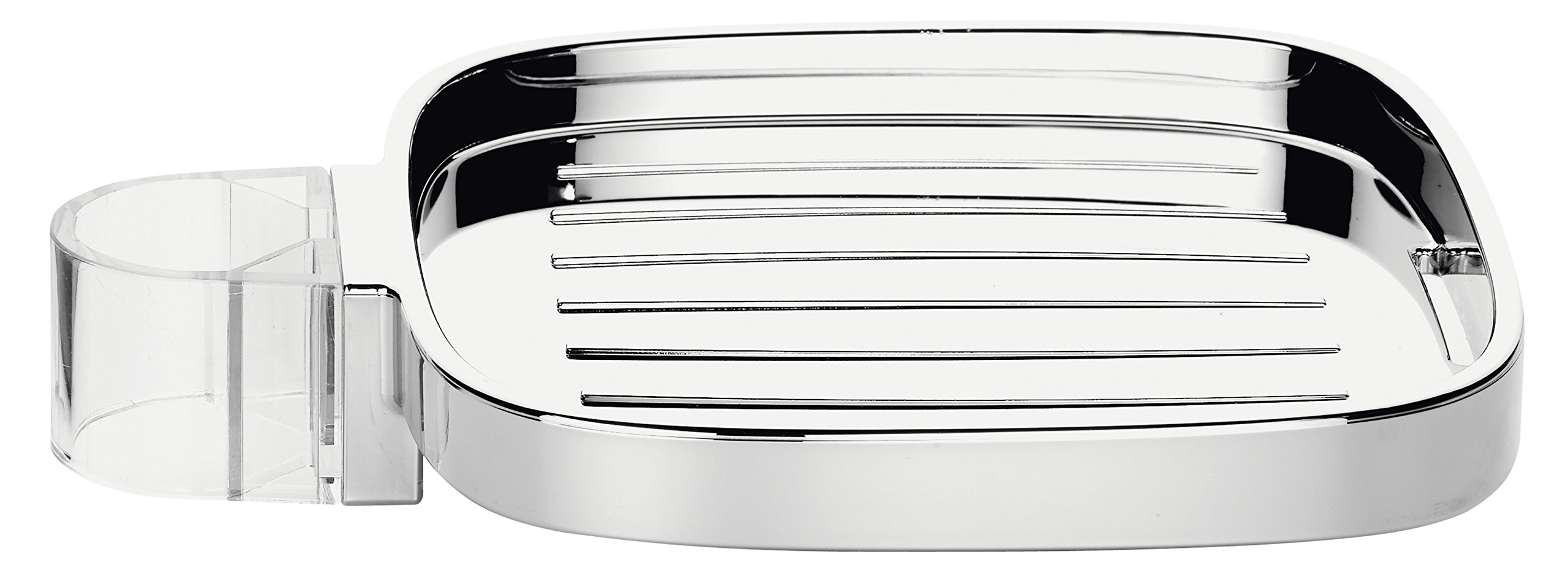 Hansgrohe Plastic Soap Dish for Shower Rod Softcube Soap Dish 26519000, Chrome-plated, Oval, 1 piece, 0.06 kg, Adjustable