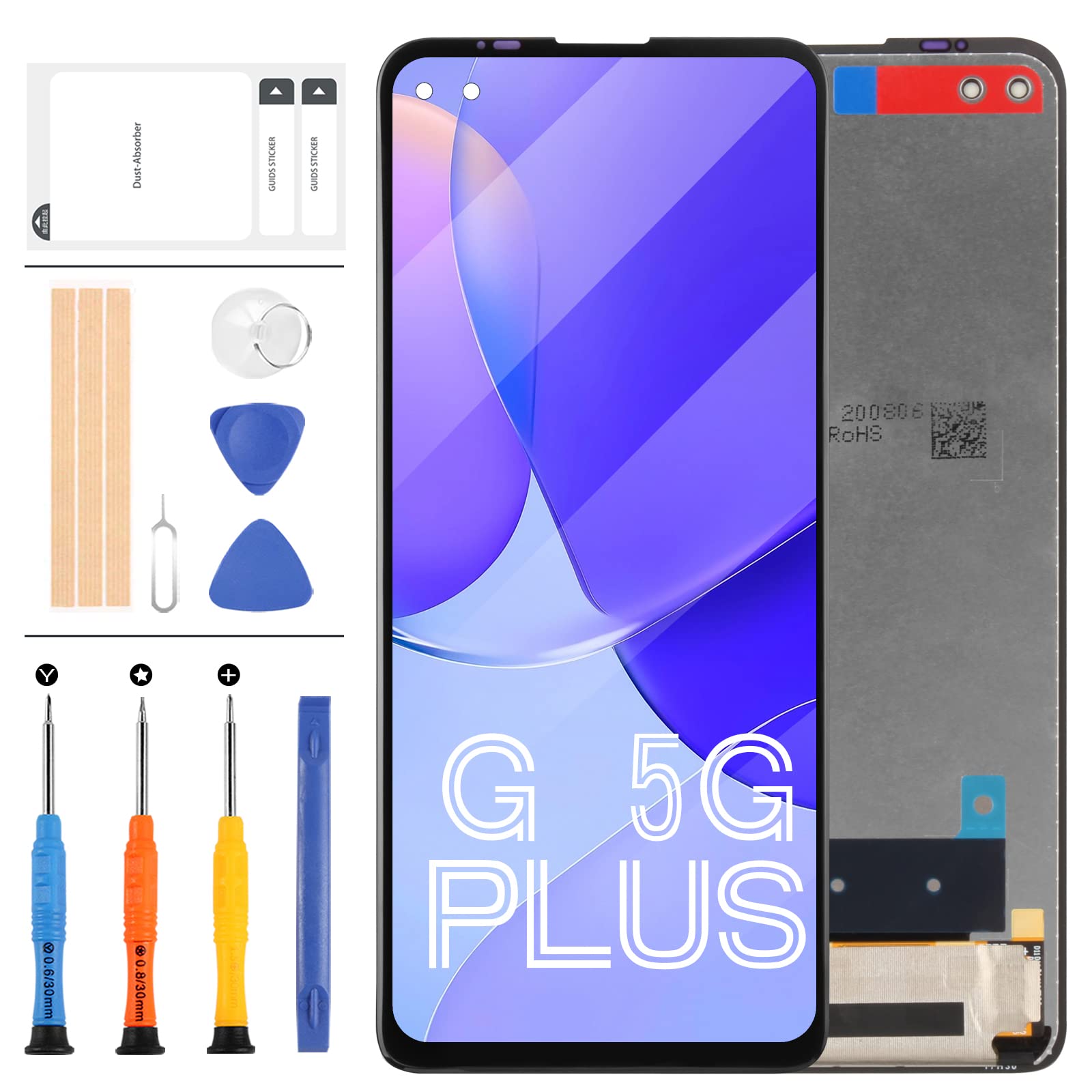 For Moto G 5G Plus LCD Display Digitizer Touch Screen Assembly Repair Replacement Compatible with For Motorola Moto G 5G Plus XT2075 XT2075-2 XT2075-3 6.7 inch