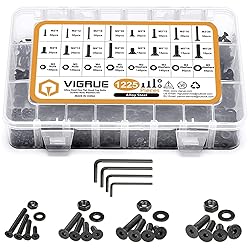 VIGRUE 1225PCS Metric M2 M3 M4 M5 Flat Hex Head