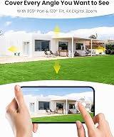 ieGeek 360 Wireless Solar Camera 2K PTZ WiFi Outdoor CCTV Color Night Vision view 4