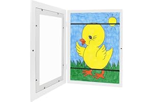 ZIZA Kids Art Frames - 8.5x11 White Kids Artwork Frames Changeable, Picture Frame Frames for Kid Art Work, Sank Artwork Frames for Kids Art, Children Art Projects Kids Art Frames, Kids Art Frames Front