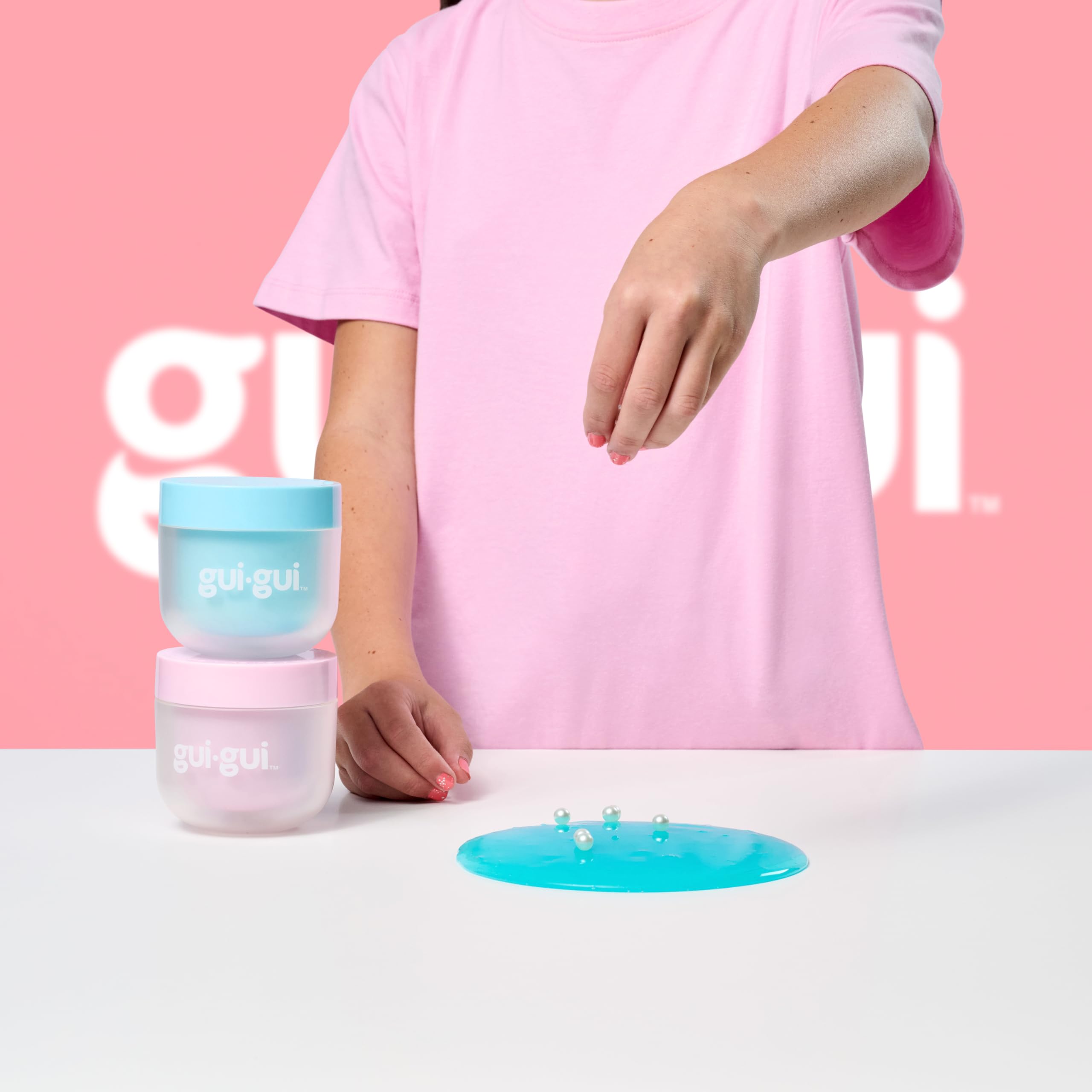 Gui Gui Slime Kit - Scented Shimmer Deluxe Duo Pack with 2 Iridescent Slimes, 5 Step DIY Process to Customize Your Ultimate Slime Glow-Up, Resealable and Reusable Container, ASMR Experience