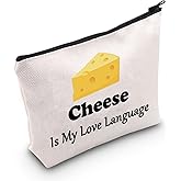 MNIGIU Cheese Lover Gift Cheesy Gift Cheese Is My Love Language Cosmetic Bag Sweet Food Fan Gifts