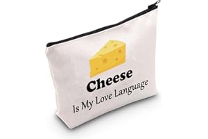 MNIGIU Cheese Lover Gift Cheesy Gift Cheese Is My Love Language Cosmetic Bag Sweet Food Fan Gifts