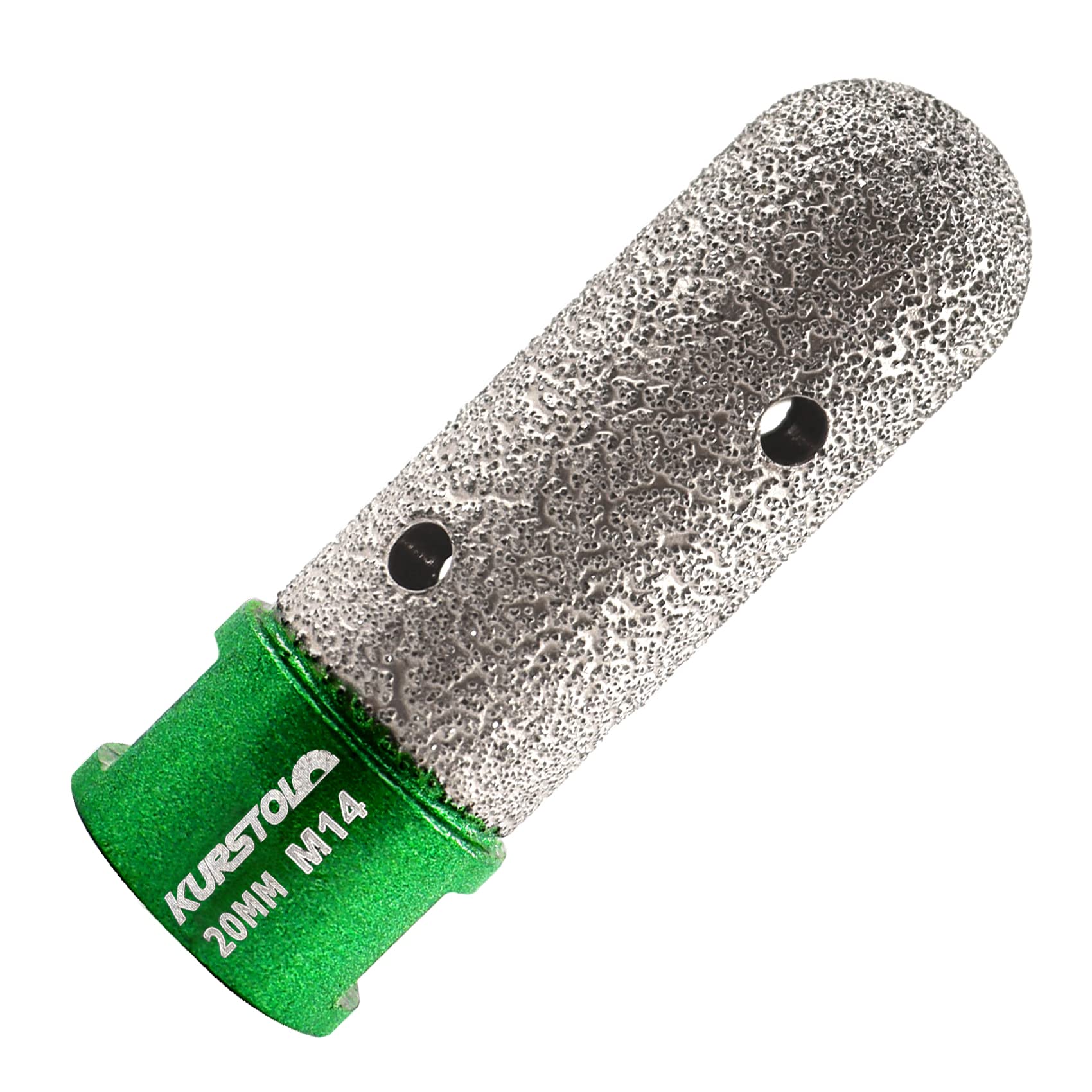 KURSTOL Diamond Finger Milling Bit - 20mm Dia XM14 Thread Diamond Drum Wheel for Enlarging Shaping Round Bevel Existing Hole of Porcelain, Hard Ceramic, Granite, Marble