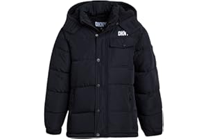 DKNY Boys' Winter Jacket - Insulated Quilted Puffer Parka Coat, Sherpa Lined Hood - Heavyweight Ski Jacket for Boys (4-20)