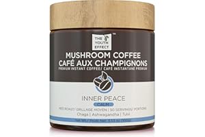 Canadian Mushroom Coffee Infused with Organic Chaga, Ashwagandha & Tulsi. Adaptogens for All-Day Calm, Mood, Relaxation & Bal