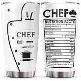 Jevuta Chef Gifts for Men, Ideal Gift for Chefs, Chef-Themed 20oz Tumbler with Lid, Cooking Lovers, Home Cooks, or Culinary Students -Stainless Steel, BPA-Free