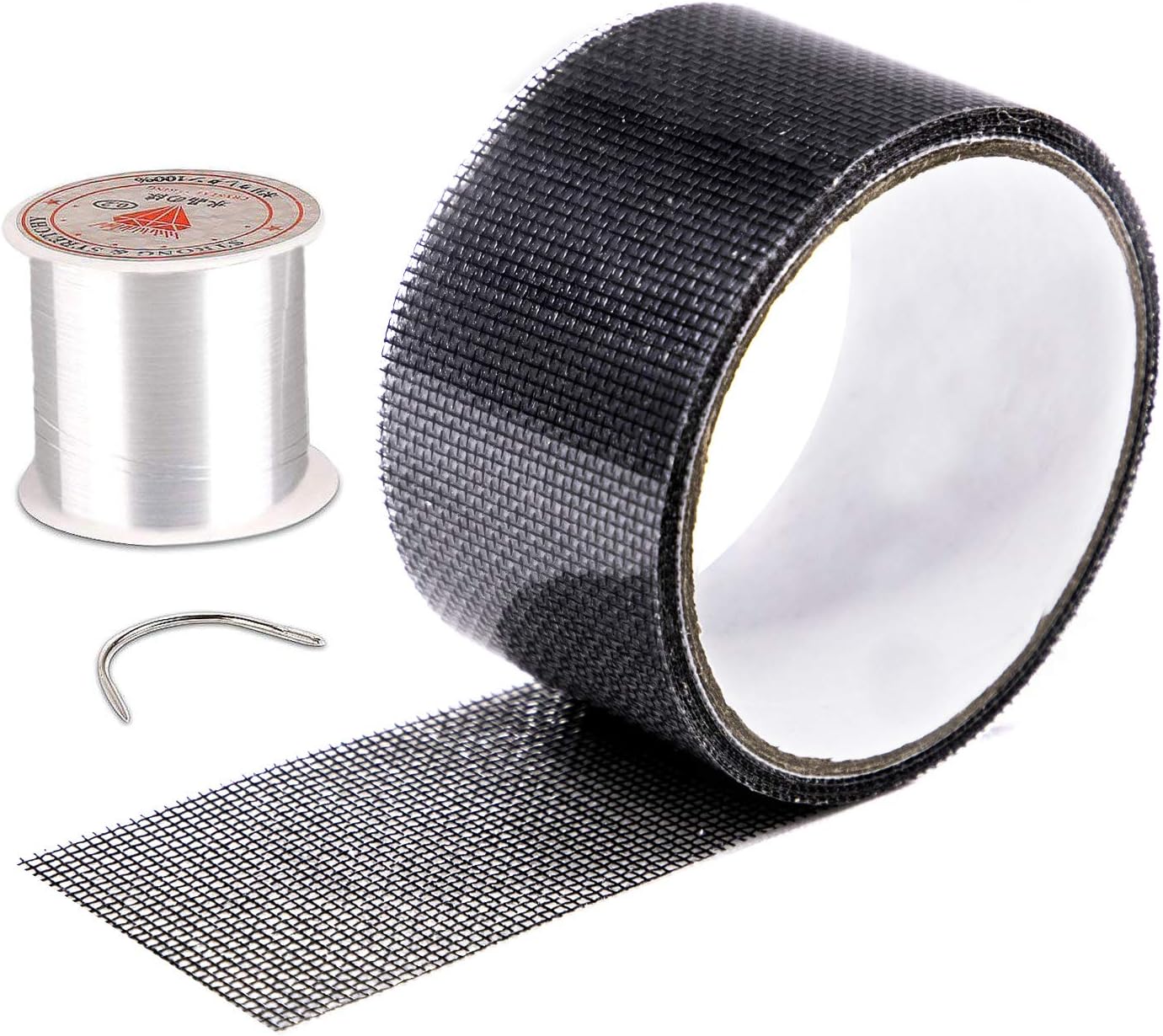 MAGZO Window Screen Repair Tape, Black Screen Door Patch Kit Strong Adhesive Fiberglass Mesh Repair Seal for Repair Holes Tears(2"x79.4")