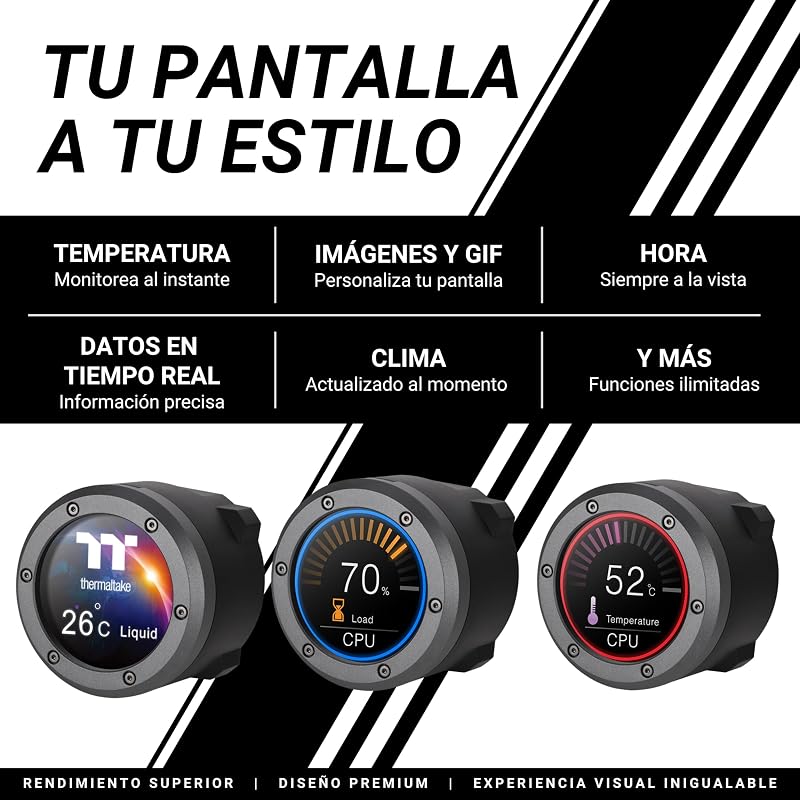 TH360 V2 Ultra EX ARGB | AIO CPU Refrigeração Líquida 360mm | Ecrã IPS LCD de 2,1" | MagForce 2.0 com 3× ventoinhas ARGB PWM CT120 | Intel LGA1700/1851 AMD AM4/AM5 | Preto