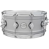 DW Design Series Aluminum Snare Drum - 6.5x14, Matte Aluminum