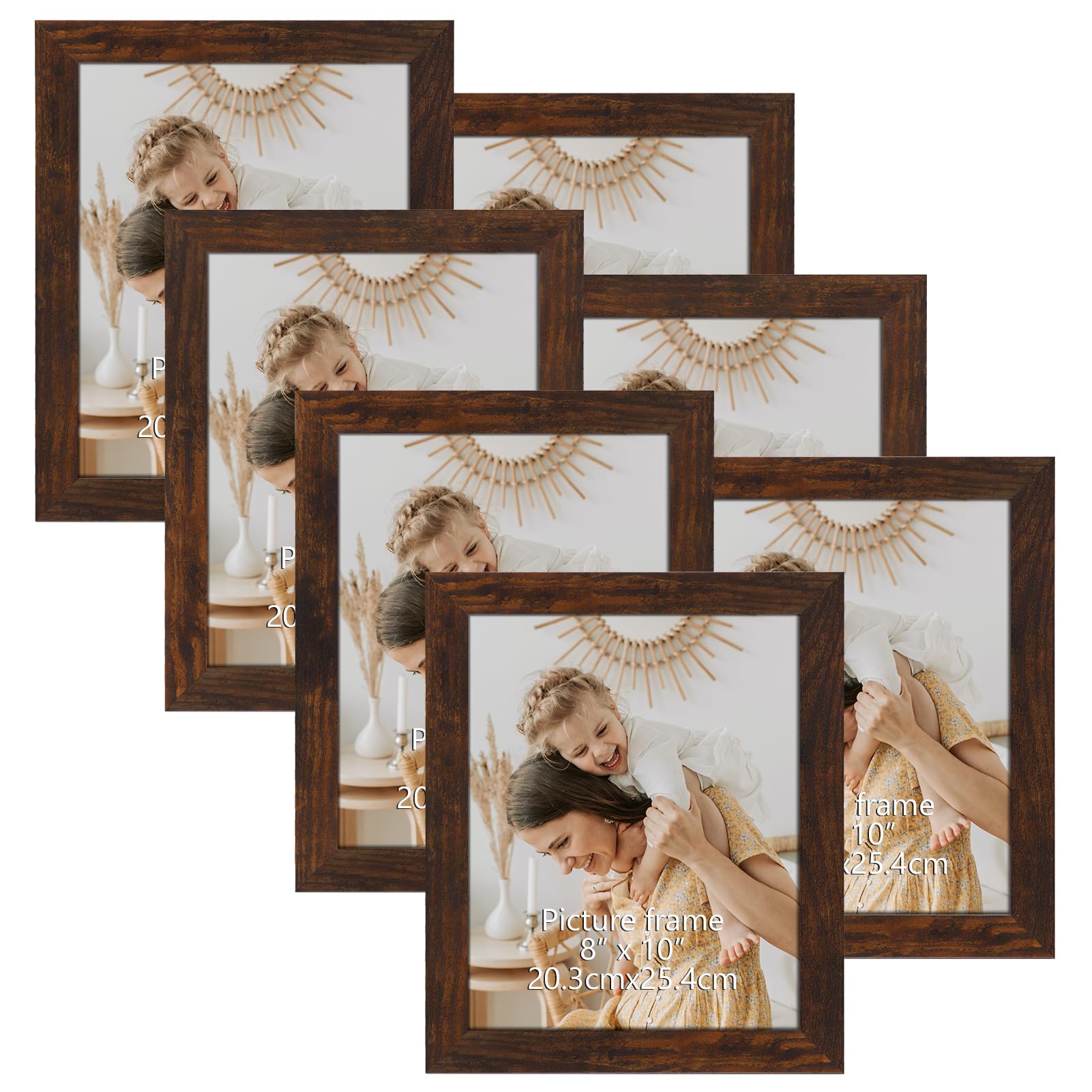 Vasemouh 8x10 Photo Frames, Wooden Vintage 10x8 Picture Frames Set of 7, Table or Wall Decoration. — image 1