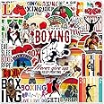Boxing Stickers |50Pcs Boxing Waterproof Vinyl Decals for Bike Water Bottles Laptop Bicycle Refrigerator Cup Luggage Computer Mobile Phone Skateboard Decor